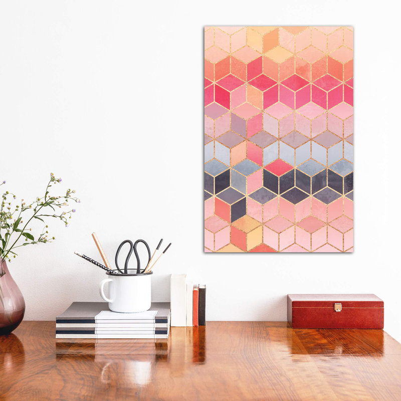Happy Cubes by Elisabeth Fredriksson - Print on Canvas, 30.48 cm H x 45.72 cm W, No Frame