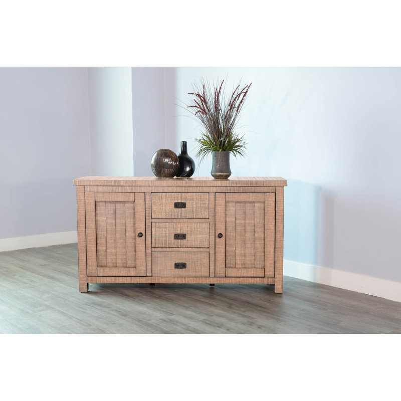 Hexham 66'' Wide 3 Drawer Mahogany Wood Sideboard, Desert Rock