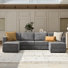 Canapé modulaire à rangement large avec deux repose-pieds de 124,5 po Jagger