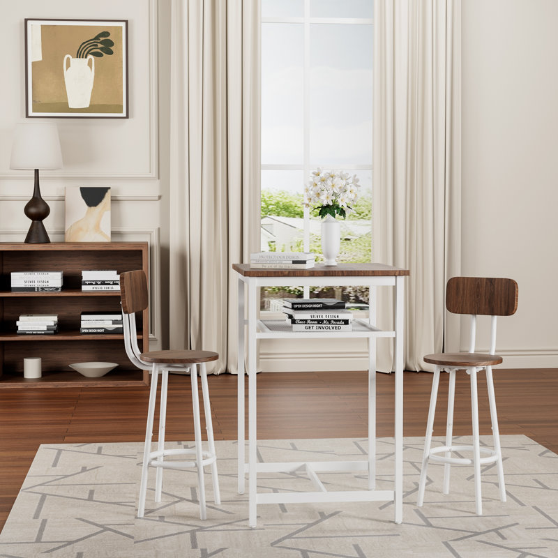 Ensemble de table de bar L 23,7 po x l 23,7 po x H 36,3 po brun, Does Not Apply" H x Does Not Apply" W x 23.7" D, Beige