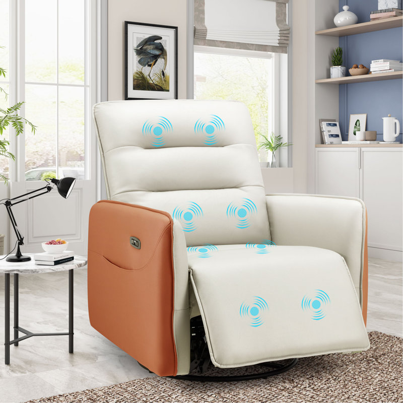 Fauteuil de massage inclinable électrique, Microfibre beige