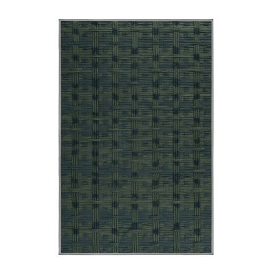 Machine Washable Trellis Gray Area Rug