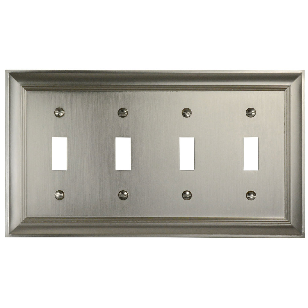 Impressions 4 - Gang Toggle Light Switch Standard Wall Plate CKP 