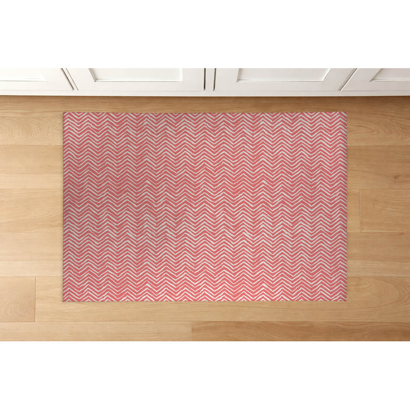 Tapis de cuisine Chevron, Vieux rose, Rectangulaire 2 pi x 3 pi