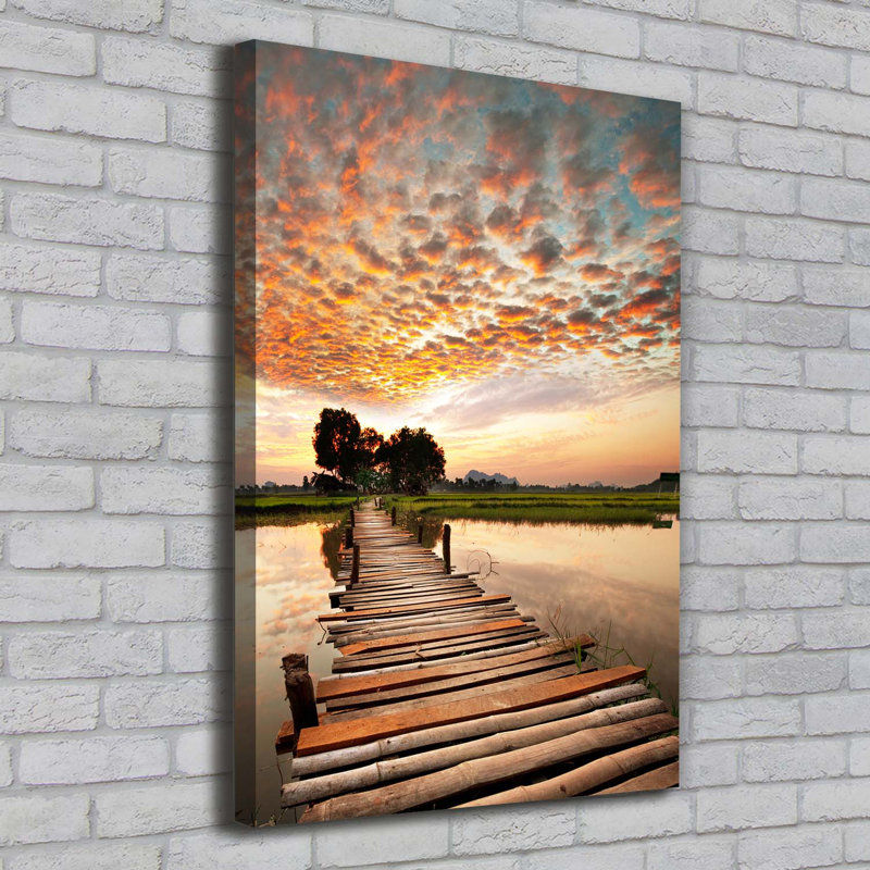 Wooden Bridge - Wrapped Canvas Print