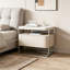 H 20,47 po x l 15,75 po Table de chevet carrée blanche à coins ronds avec structure en acier inoxydable et rangement double couche