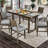 66 Inch Wood Rectangular Counter Height Dining Table, Sled, Rustic Gray