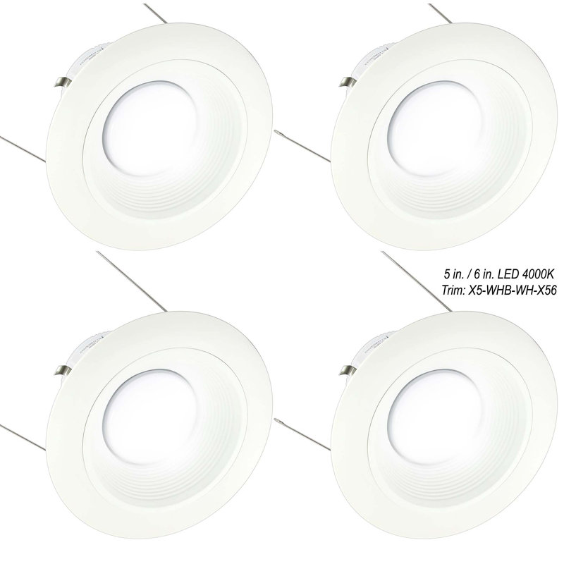 6.5'' Dimmable Air-Tight Standard Recessed Lighting Kit, White Baffle/White Trim