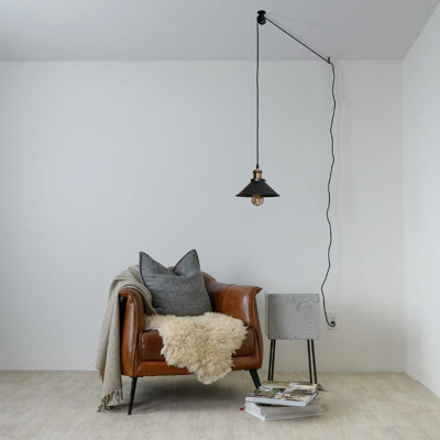 Vintage Metal Pulley Wheel Set for Industrial Hanging Lamps