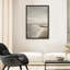 «Minimalist Neutral Beach Shoreline Calm Coastal Scene», reproduction d'art encadrée-639964611-639964610