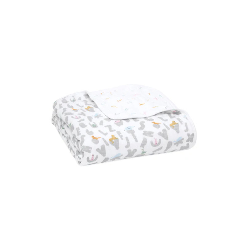 Couverture en mousseline, Alphabet animaux