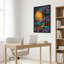 «Swirling Golden Sun», art mural sur toile à motifs colorés-133518016
