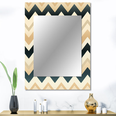 Deemah Ivory Boho Accents Chevron - miroir mural chevron décoratif