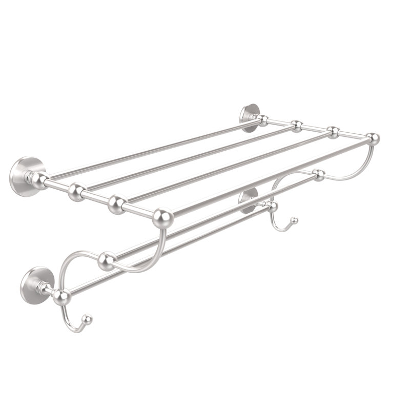 Dalston Metal Bracket Shelf, Satin Chrome, 12" H x 36" W x 14" D
