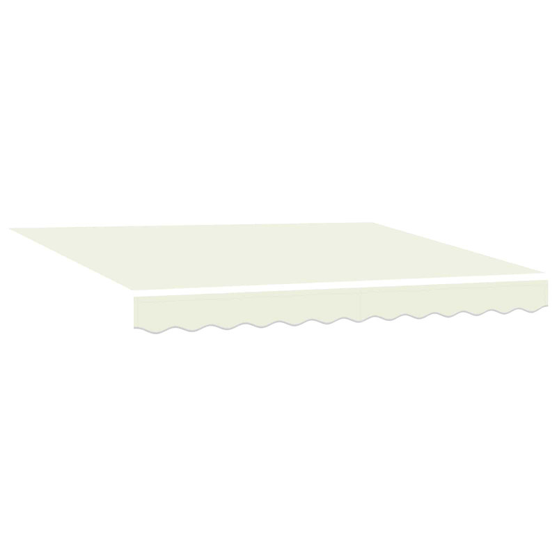 VidaXL Polyester Cover Retractable Patio Awning, Cream/Black, No Pattern, 350cm W x 200cm D