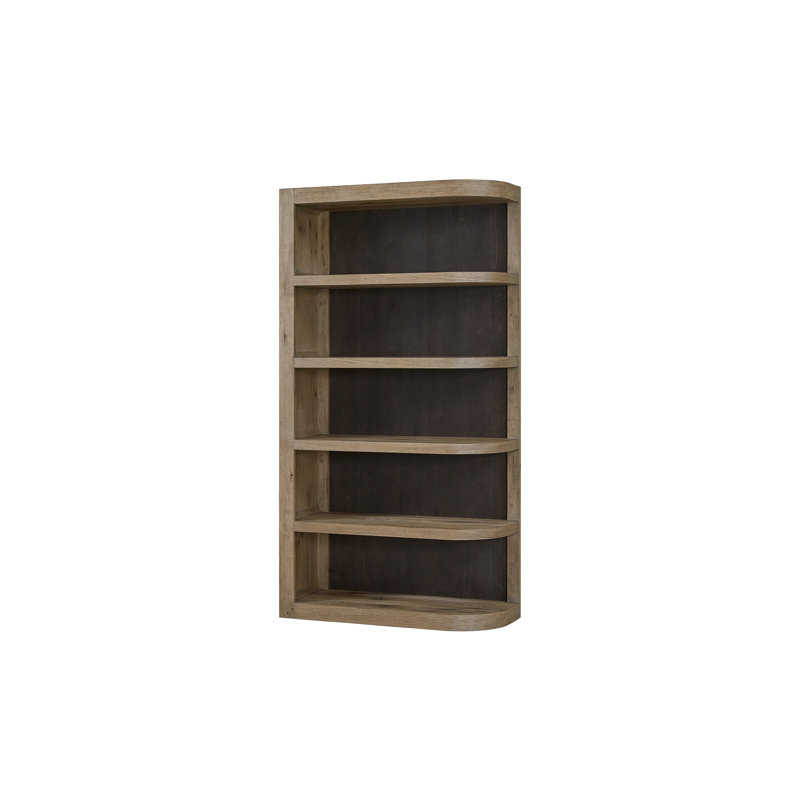 Zina 5-Shelf Reversible Etagere Bookcase with Open Storage in English Knotty Oak Veneer
