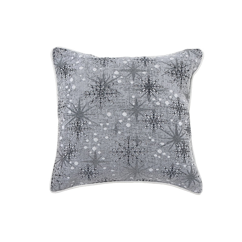 Coussin en polyester renne et arbre 18 x 18 - ensemble de 2, Carré, H 18 po x l 18 po, Gris / blanc