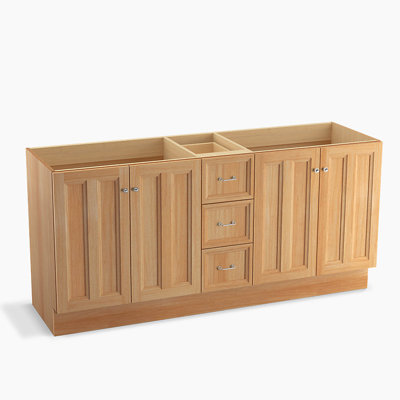Meuble-lavabo Damask de 183 cm (72 po) â€“ Meuble de base seulement avec plinthe, 4 portes et 3 tiroirs, tiroir supÃ©rieur divisÃ©