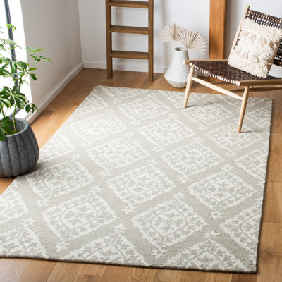Salerna Micro-Loop Hand Tufted Wool Damask Rug