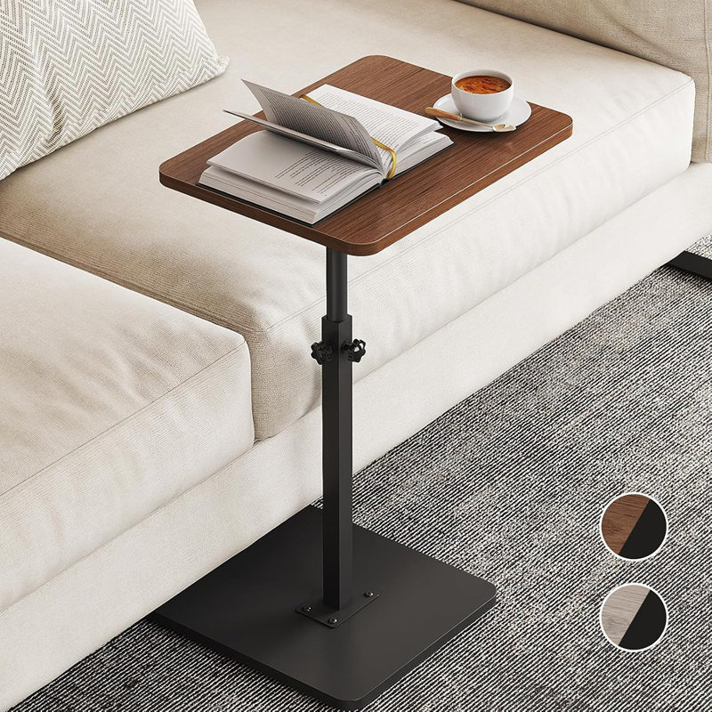Minimalist Height Adjustable End Table, 360° Rotatable So...