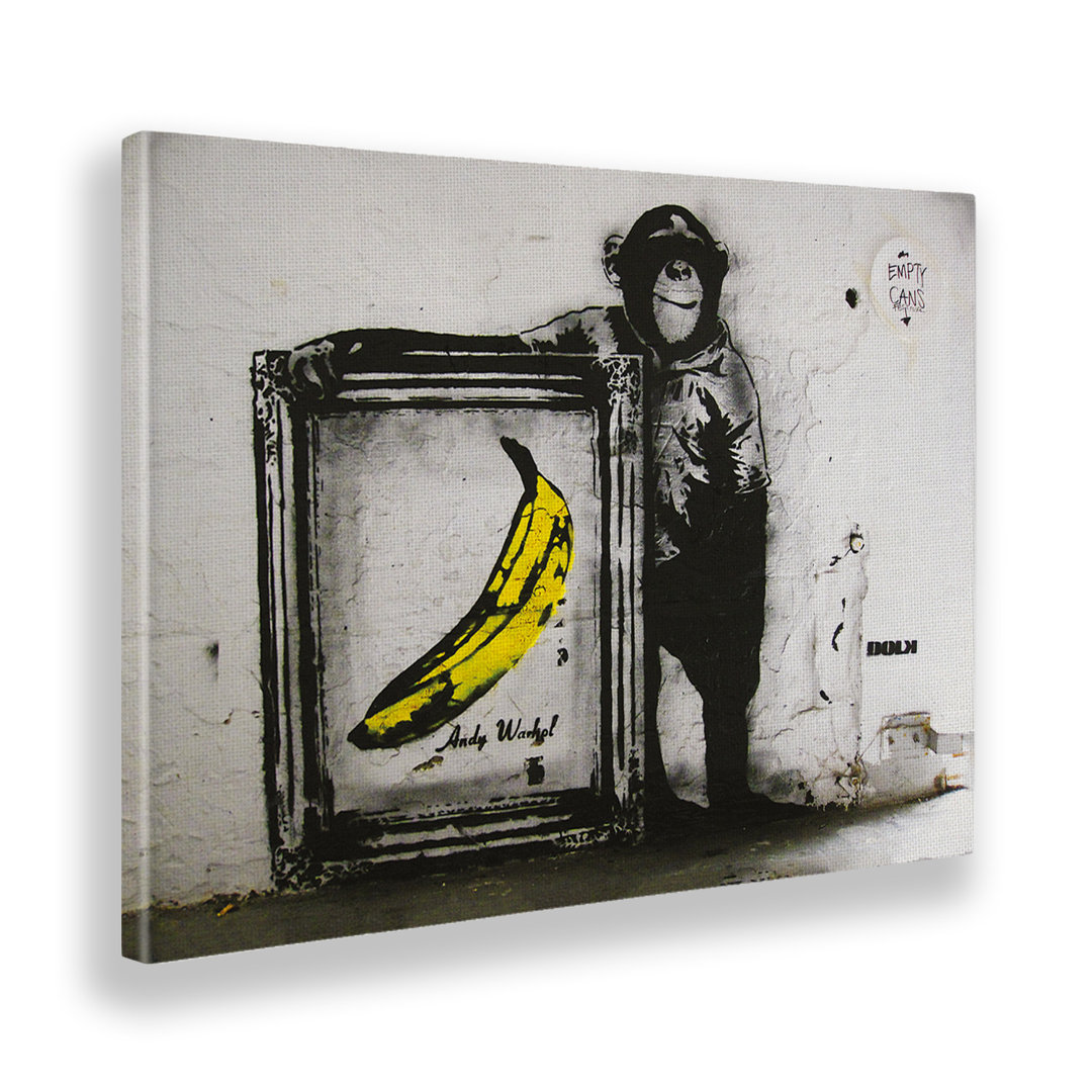 Kunstdruck Monkey Banana Square von Banksy