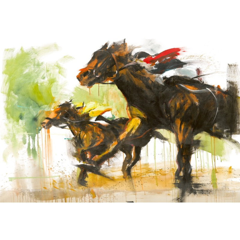 Fall 2022 " Off To The Races " by Ngo, PC, Black Single Picture Framed, 26'' H x 35'' W