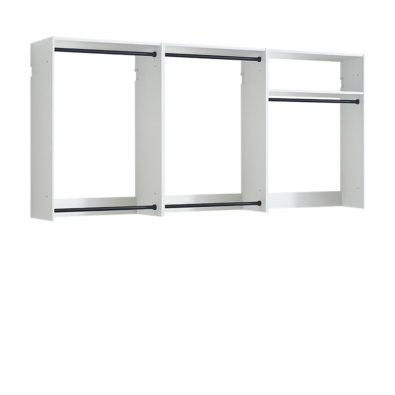 Devi Oak Wall Mounted Wood Closet System, Oak Wood