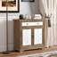 Armoire d'appoint rustique en bois vieilli, compartiment à double porte pour le salon, buffet facile à assembler avec tiroir, brun antique et blanc, rangement spacieux dans différents espaces