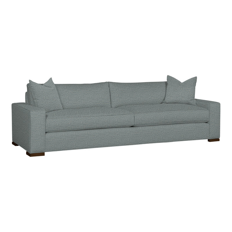 Paxton 109" Two Seat Extended Sofa, Tuck Cobalt, Havana