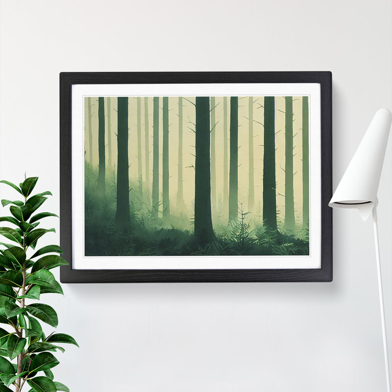 Brave Forest - Single Picture Frame Print, Black Framed, 46cm H x 64cm W x 2cm D