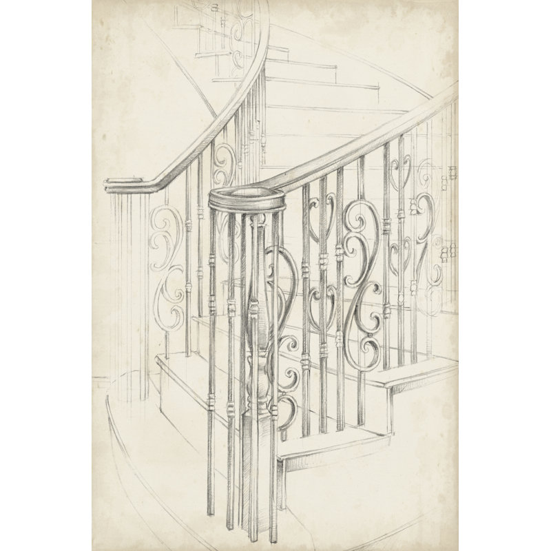 Iron Railing Design II by Ethan Harper - Painting, 76 cm H x 51 cm W, Wrapped Canvas