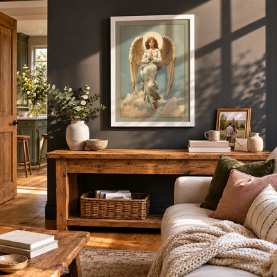Ethereal Angel in Light Vintage - Framed Print