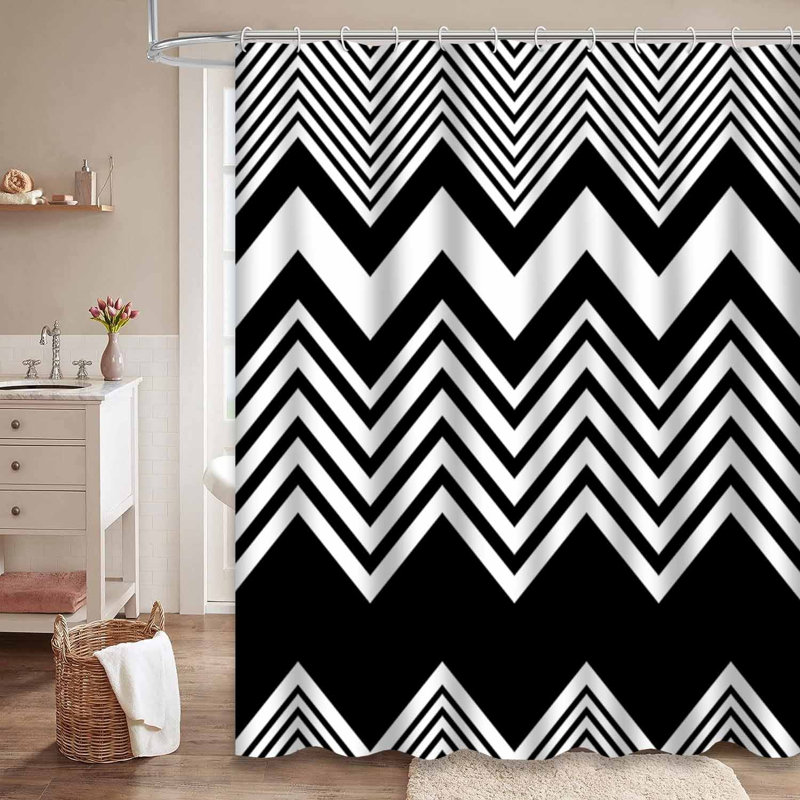 Rideau de douche Zigzag, L 72 po x l 72 po