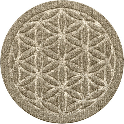 WaterHog® Flower Of Life 17 in. Round Indoor Outdoor Plant Trivet Set/2