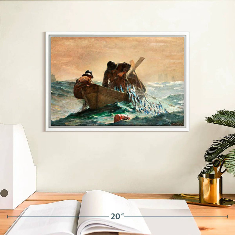 Le filet de hareng, 13 po x 9 po, Cadre flottant blanc