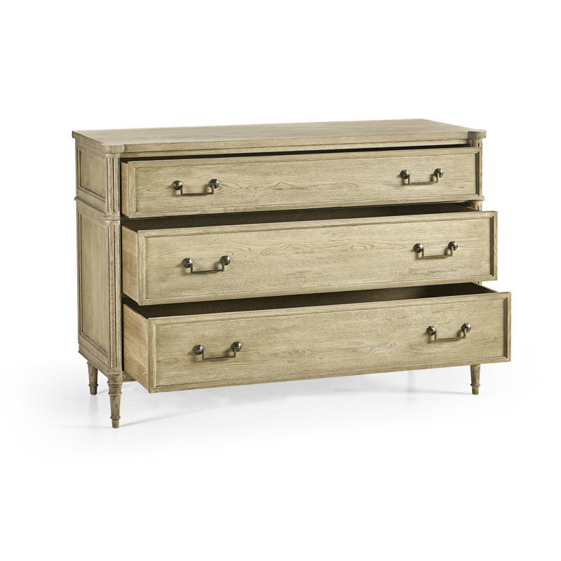 Commode en bois massif Kalpa, Châtaignier blanchi