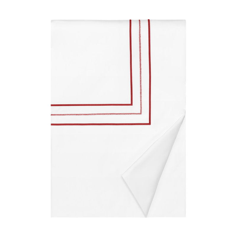 Triad Standard Cotton Duvet Cover, California King Duvet Cover, White/Brilliance Red
