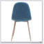 Ensemble de chaises de salle à manger de style Mid-Century moderne, tissu bleu pâle recouvert de pieds en noyer clair, confort et style-275208075