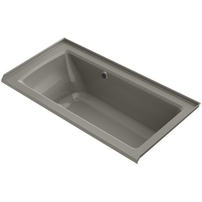 Archer Alcove BubbleMassage Air Bath with Tile Flange, Right-Hand Drain and Bask Heated Surface