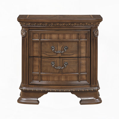 Tables de chevet pour chambre à coucher, style traditionnel, en bois d'ingénierie foncé, lot de 2, brun