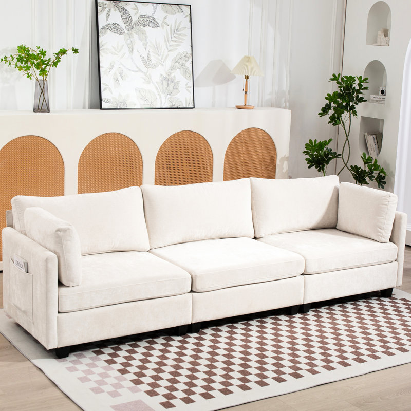 3 chenilles profondes pour le bureau - offre un espace de détente confortable et facile à nettoyer, Beige