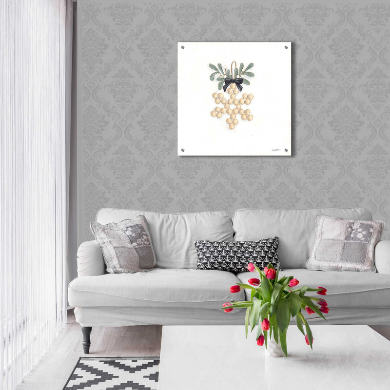 «Farmhouse Ornament II» par Sara Baker, art mural en verre acrylique, 24 po x 24 po, H 24 po x l 24 po x P 0,2 po