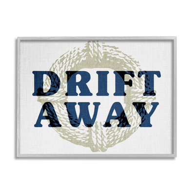 bb-401-Framed Drift Away Maritime Phrase by Lil' Rue Single Picture Frame Print on Canvas