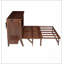 Lit escamotable double avec port USB et tablettes amovibles, armoire en pin massif pour bureau à domicile et chambre d'amis