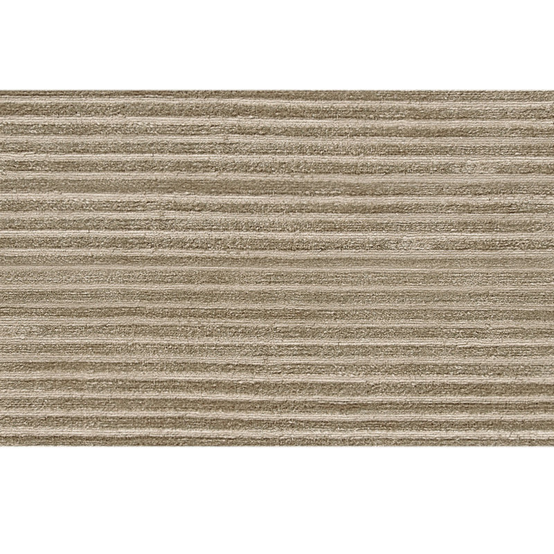 Hand Knotted Striped Area Rug in Taupe/Beige, Rectangle 6' x 9'