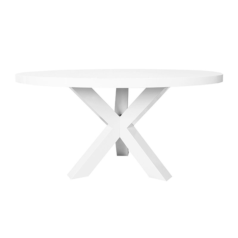 Greer Round Dining Table, Glossy White Lacquer