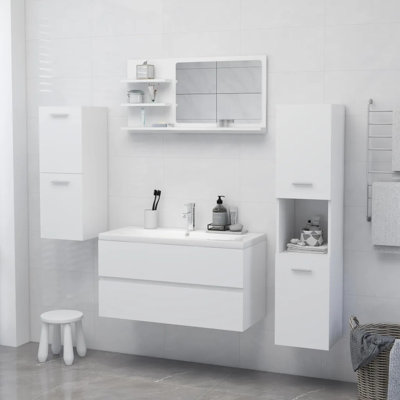 Adji Flat Mirror with Shelves