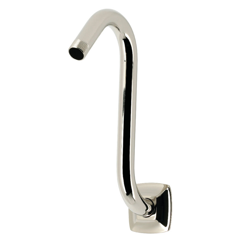 Bras de douche en forme de S avec bride carrée Kingston Brass Gehry, Nickel poli
