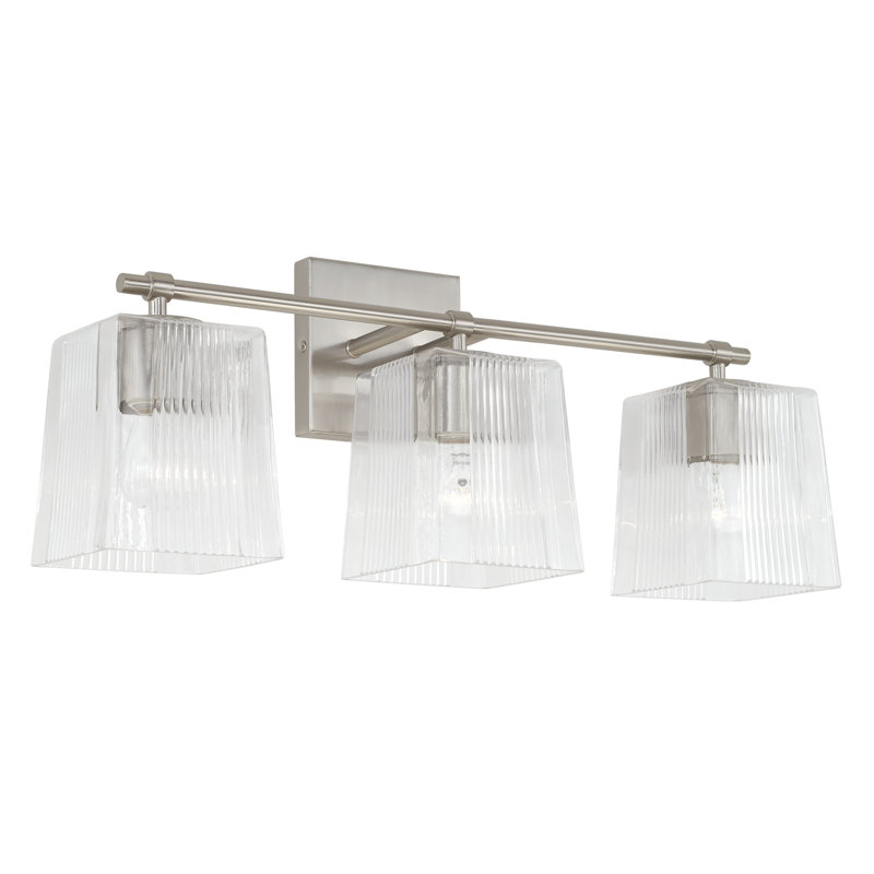 Éclairage de salle de bain à intensité variable 3 lumières Kayda, Nickel brossé