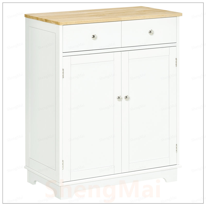 Buffet spacieux à 2 portes avec 2 tiroirs et tablette réglable pour des solutions de rangement polyvalentes
